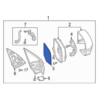Acura OE - Front Right Door Mirror Glass