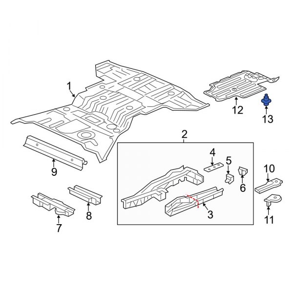 Floor Pan Splash Shield Clip