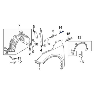 Acura OE - Front Right Fender Molding