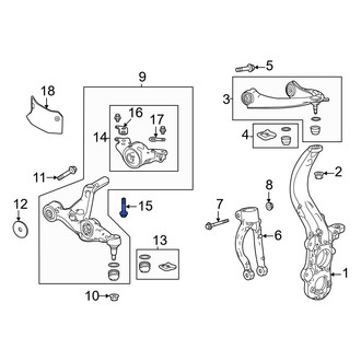 Acura OE - Front Suspension Control Arm Bolt