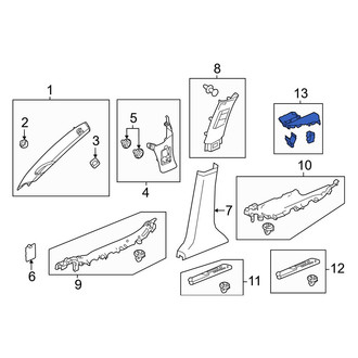 Acura OE - Rear Left Body C-Pillar Trim Panel