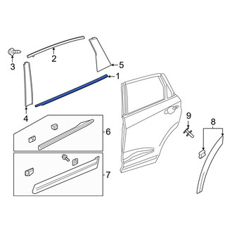 Acura OE - Rear Right Door Belt Molding