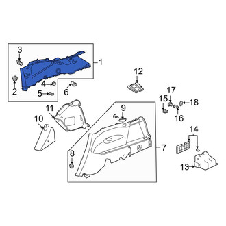 Acura OE - Rear Left Upper Interior Quarter Panel Trim Panel