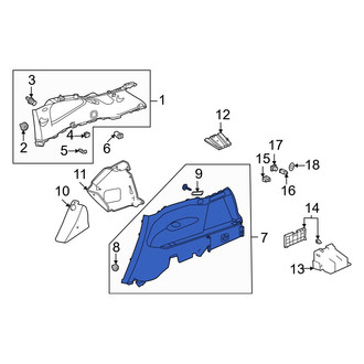 Acura OE - Rear Left Upper Interior Quarter Panel Trim Panel