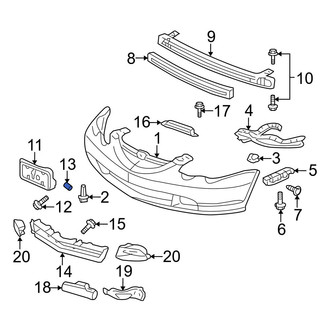Acura OE - Front License Plate Light Panel Clip