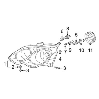 Acura OE - Front Lamps - Headlamp Components