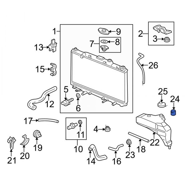 Engine Coolant Reservoir Grommet