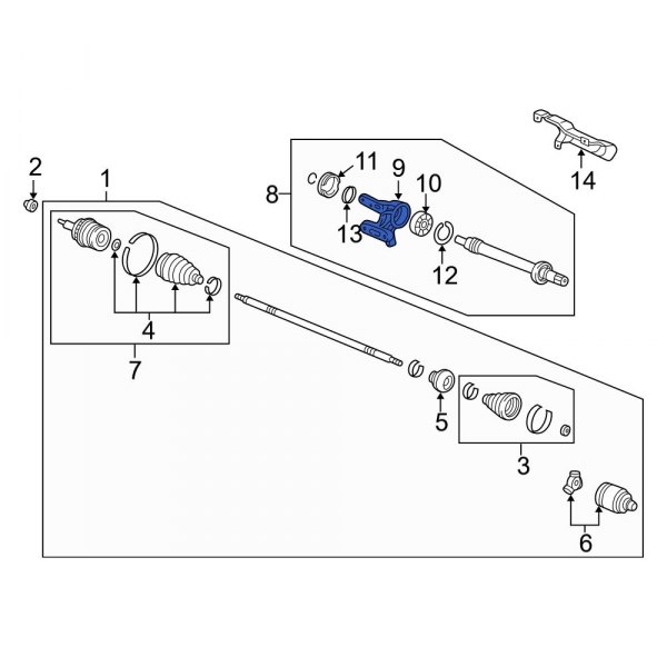 CV Axle Shaft Carrier Bearing Bracket