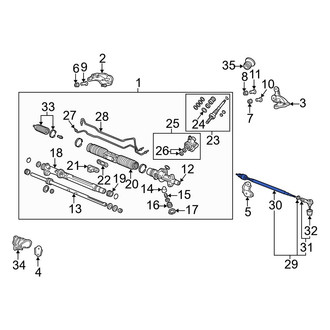 Acura OE - Inner Steering Tie Rod End