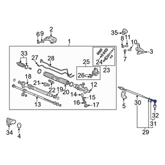 Acura OE - Inner Steering Tie Rod End