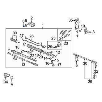 Acura OE - Left Lower Rack and Pinion Mount Bushing