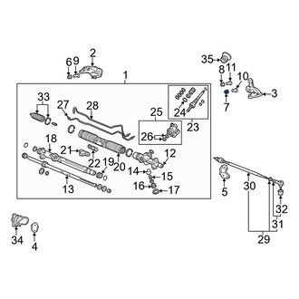 Acura OE - Left Lower Rack and Pinion Mount Bushing