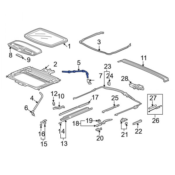 Acura OE 70060S6MA00 Rear Sunroof Drain Hose