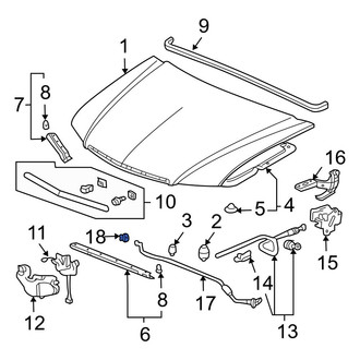 Acura OE - Hood Prop Rod Grommet
