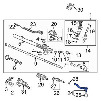 Acura OE - Left Outer Steering Tie Rod End