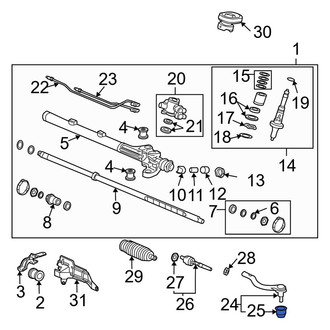 Acura OE - Steering Tie Rod End Boot