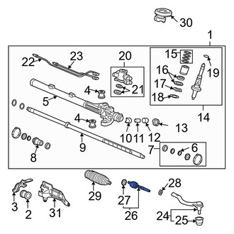 Acura OE - Right Outer Steering Tie Rod End