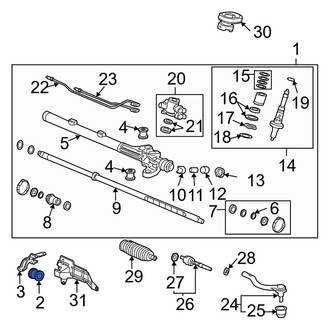 Acura OE - Left Rack and Pinion Mount Bushing
