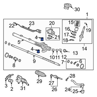 Acura OE - Left Rack and Pinion Mount Bushing