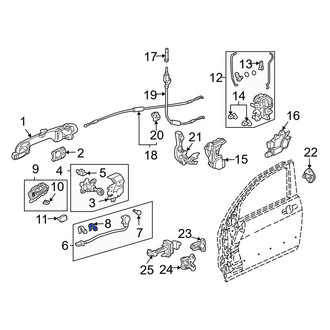 Acura OE - Front Left Door Lock Switch Retaining Clip