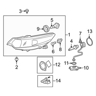 Acura OE - Front Lamps - Headlamp Components