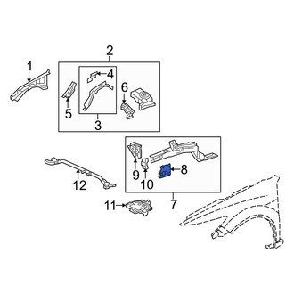 Acura OE - Front Right Fender Brace