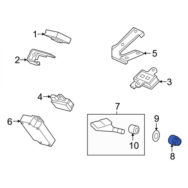 Tire Pressure Monitoring System (TPMS) Sensor Nut