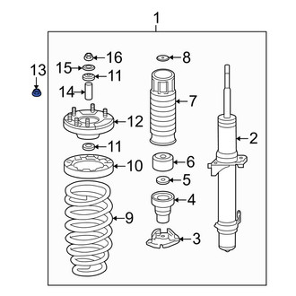 Acura OE - Suspension Shock Absorber Mount Nut