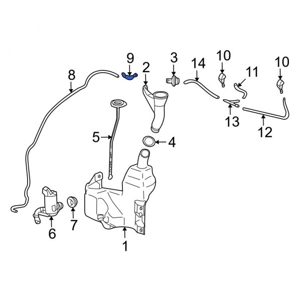 Acura OE 76830SL0003 Front Windshield Washer Hose Connector