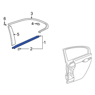 Acura OE - Rear Right Door Belt Molding
