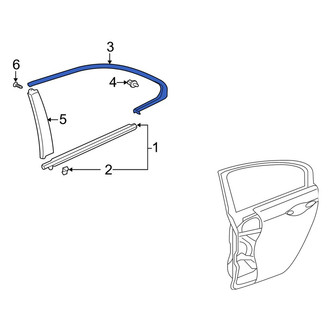 Acura OE - Rear Left Upper Door Window Molding