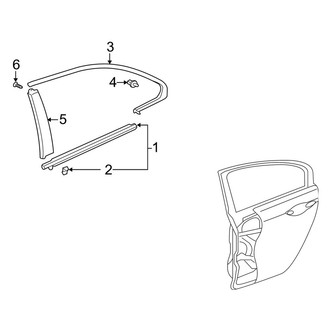 Acura OE - Rear Door - Exterior Trim (Base / Special Edition / V6 Sedan)
