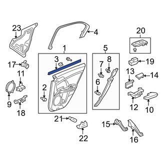 Acura OE - Rear Right Door Belt Molding