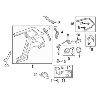 Acura OE - Quarter Panel Glass Clip