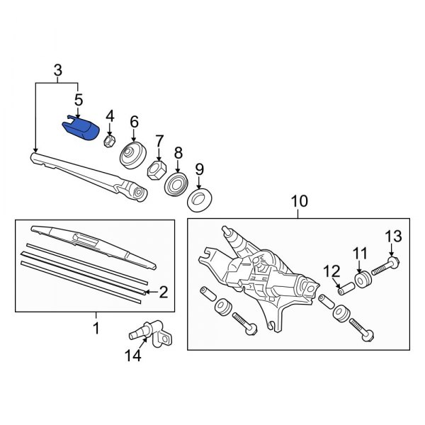 Back Glass Wiper Arm Cover