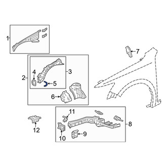 Acura OE - Left Fender Rail Reinforcement Bracket