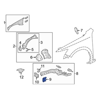 Acura OE - Left Outer Frame Side Member Bracket