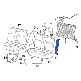 Acura OE - Rear Left Seat Back Bolster Assembly
