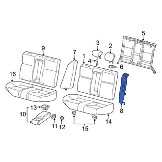 Acura OE - Rear Left Seat Back Bolster Assembly