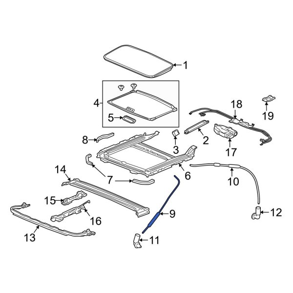 Acura OE 70050TX6A00 Front Sunroof Drain Hose