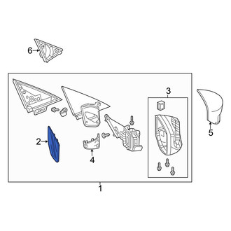 Acura OE - Front Left Door Mirror Glass