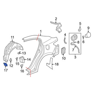 Acura OE - Rear Left Stone Deflector