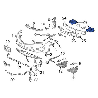 Acura OE - Left Bumper Impact Bar Bracket
