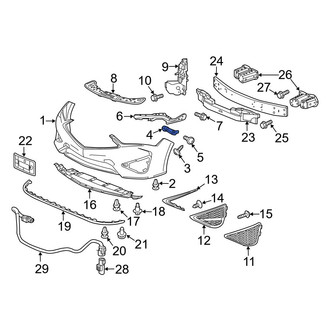 Acura OE - Front Left Bumper Cover Support Rail