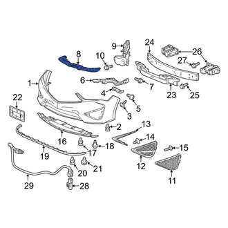 Acura OE - Front Center Bumper Cover Reinforcement
