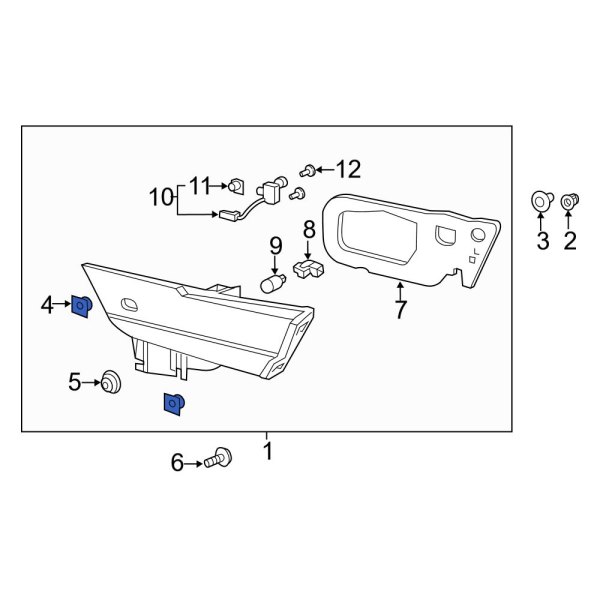 Back Up Light Assembly Nut