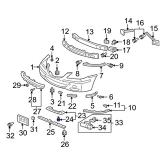 Acura OE - Bumper Cover Spacer Panel Bolt