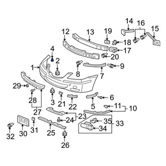 Acura OE - Bumper Cover Support Rail Screw