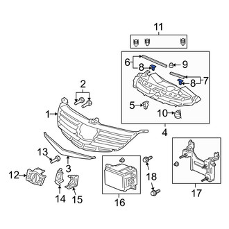 Acura OE - Front Outer Hood Seal Clip