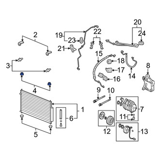 Acura OE - Upper A/C Condenser Bracket Insulator